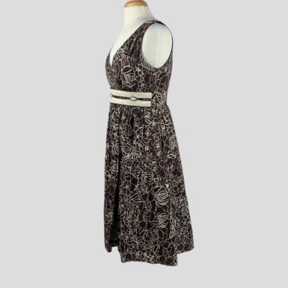 Liz Claiborne Brown & Cream Fit & Flare Dress - Picture 2 of 8